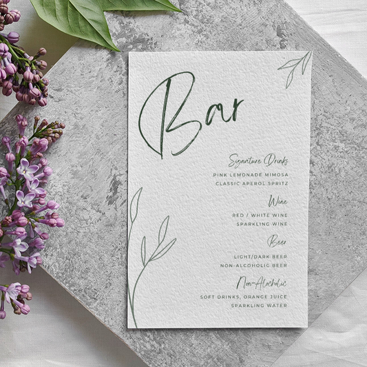 Wedding Menus - A4 (210 x 297 mm)