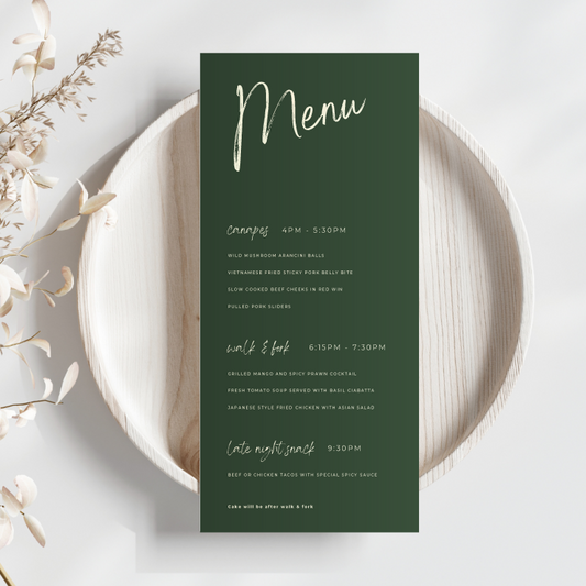 Wedding Menus - DL (99 x 210 mm)