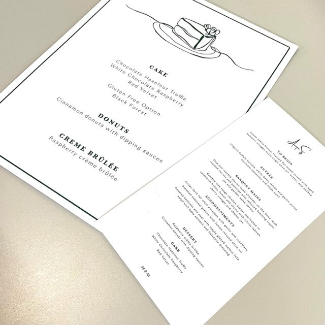 Wedding Menus - DL (99 x 210 mm)